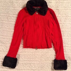 Forever 21 Red Hello Kitty Cropped Jacket with Black Trim
